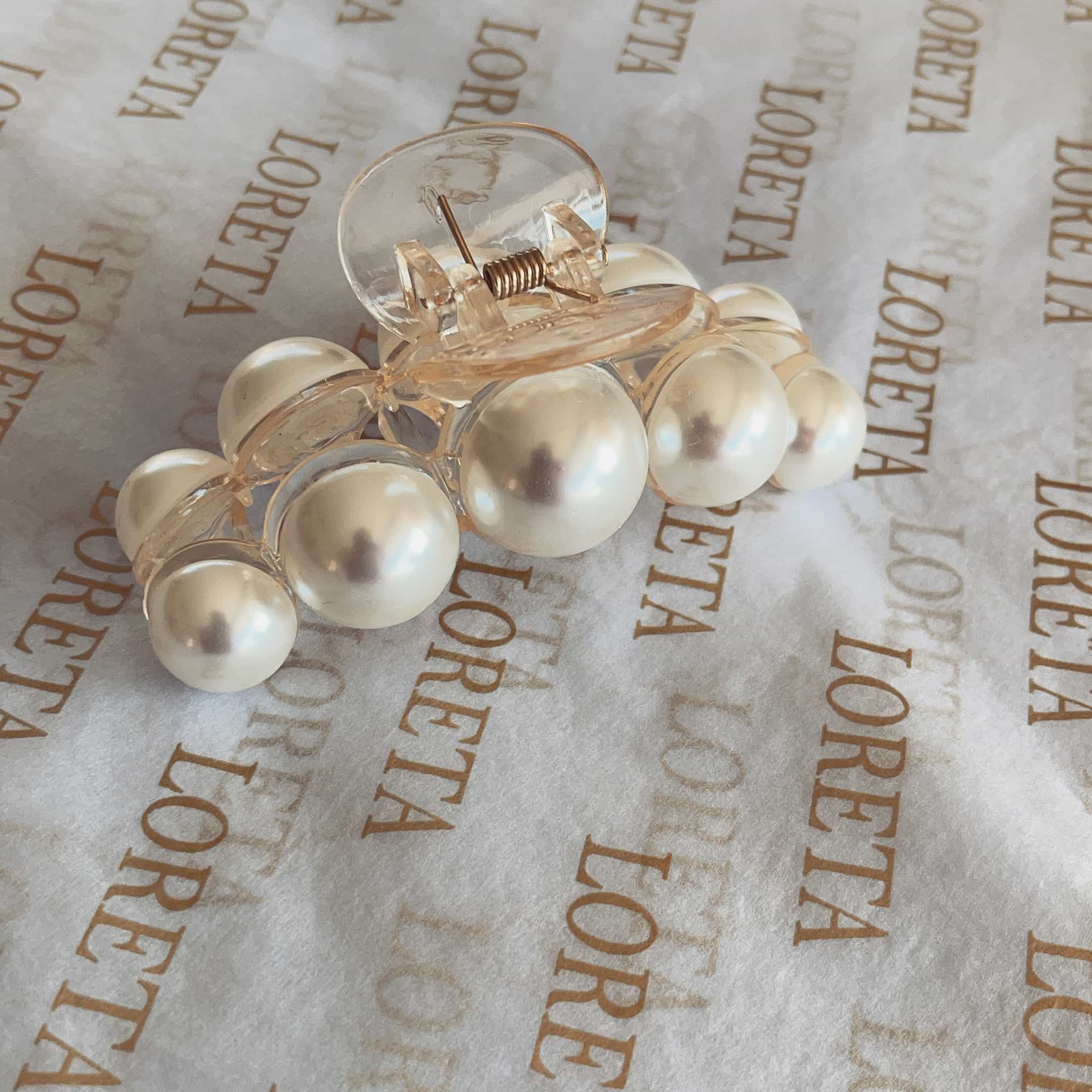  Set of 4 Pieces Pearl Hair Claw Clips (4 pieces)、mySite、merchandisen