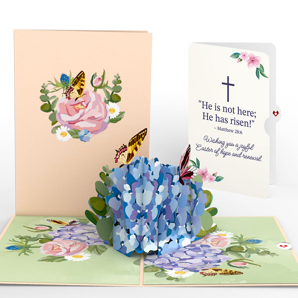 Hydrangea Butterflies Easter Pop-Up Card and Sentiment Set、mySite、solidvoid