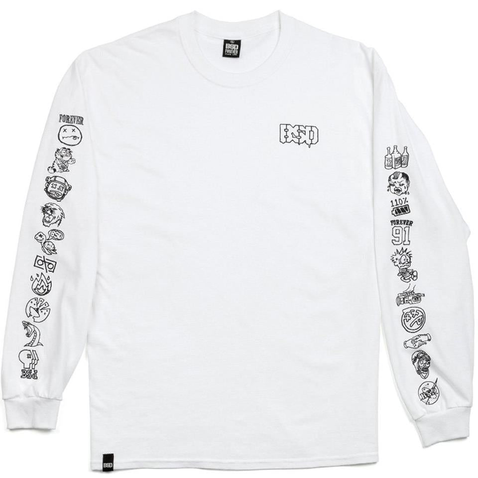  BSD Icon Long Sleeve T-Shirt - White、mySite、merchandisen
