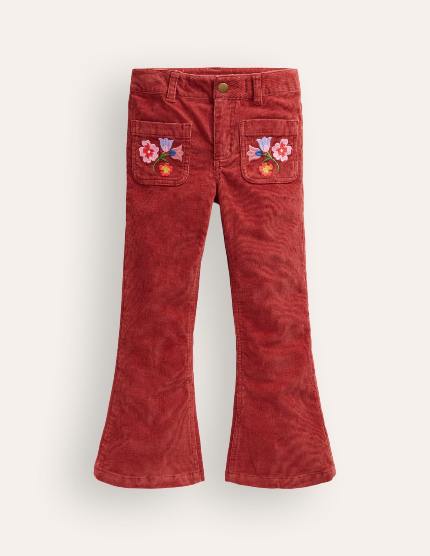  Kick Flare Trousers-Barn Red Floral Embroidery、mySite、ashleygrahame