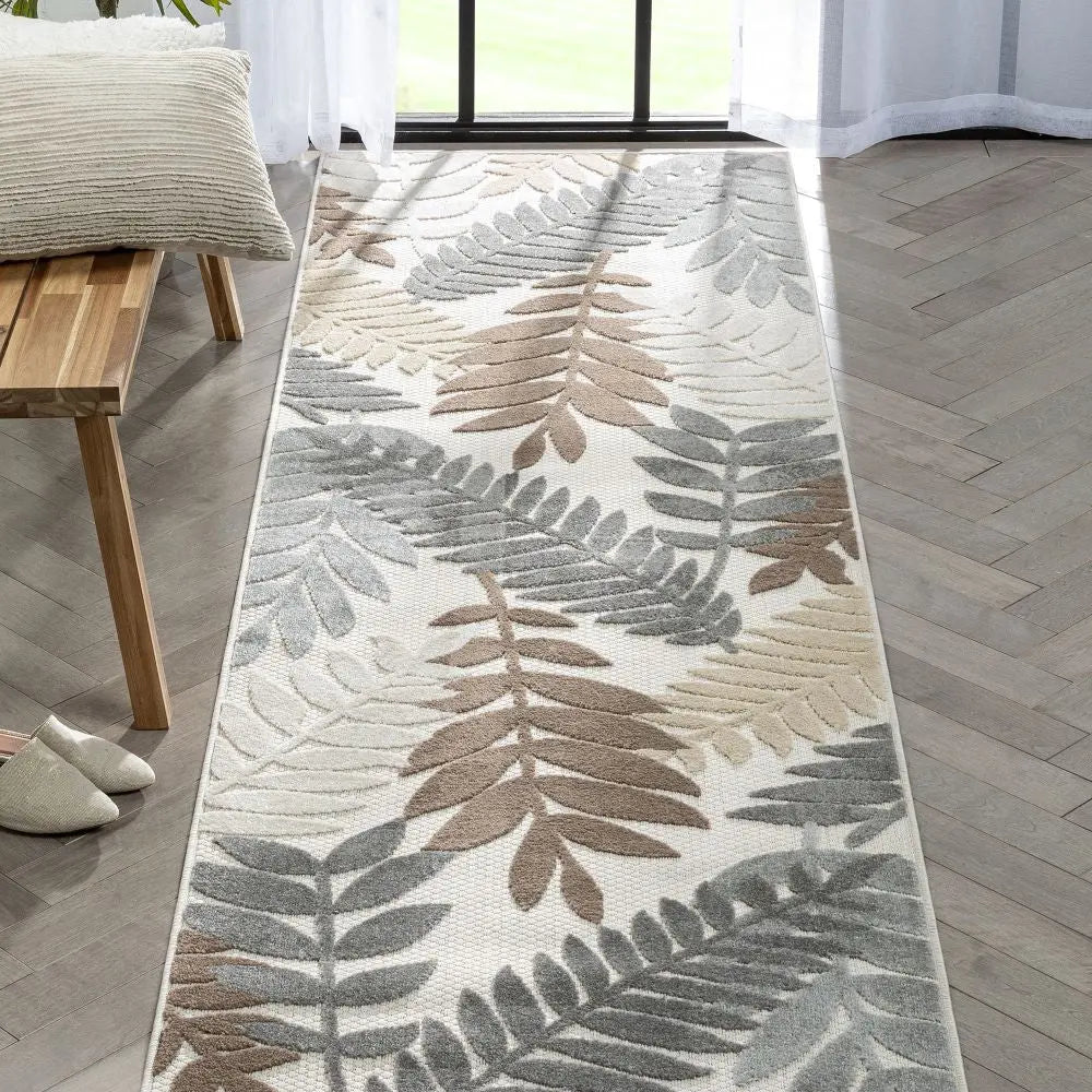 Mariah Modern Floral Indoor/Outdoor Ivory High-Low Rug、mySite、gigharbornorthrealestate