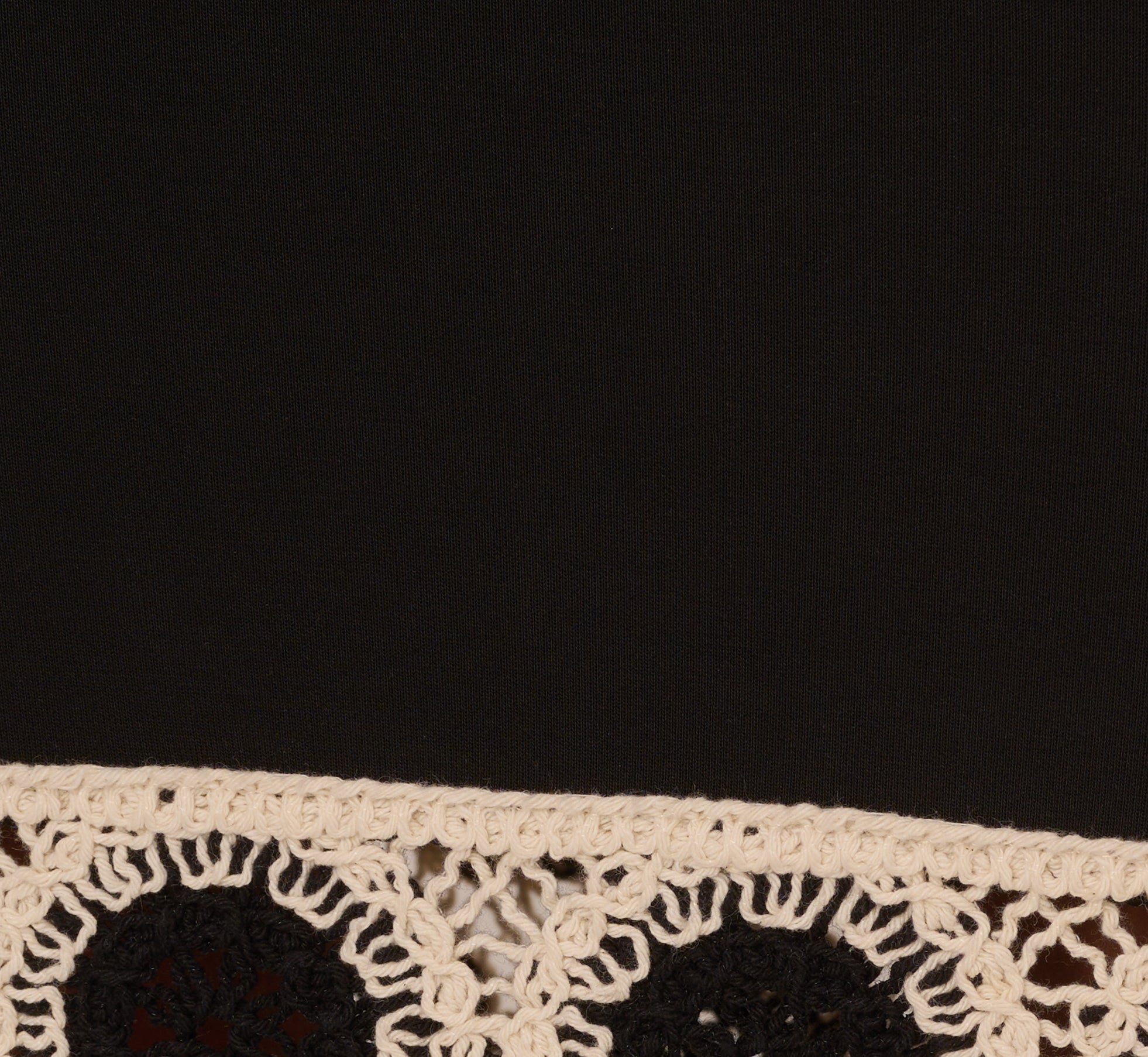 Crochet Trimmed Sheath Midi Dress With Tank Straps In Black Ecru、mySite、solidvoid