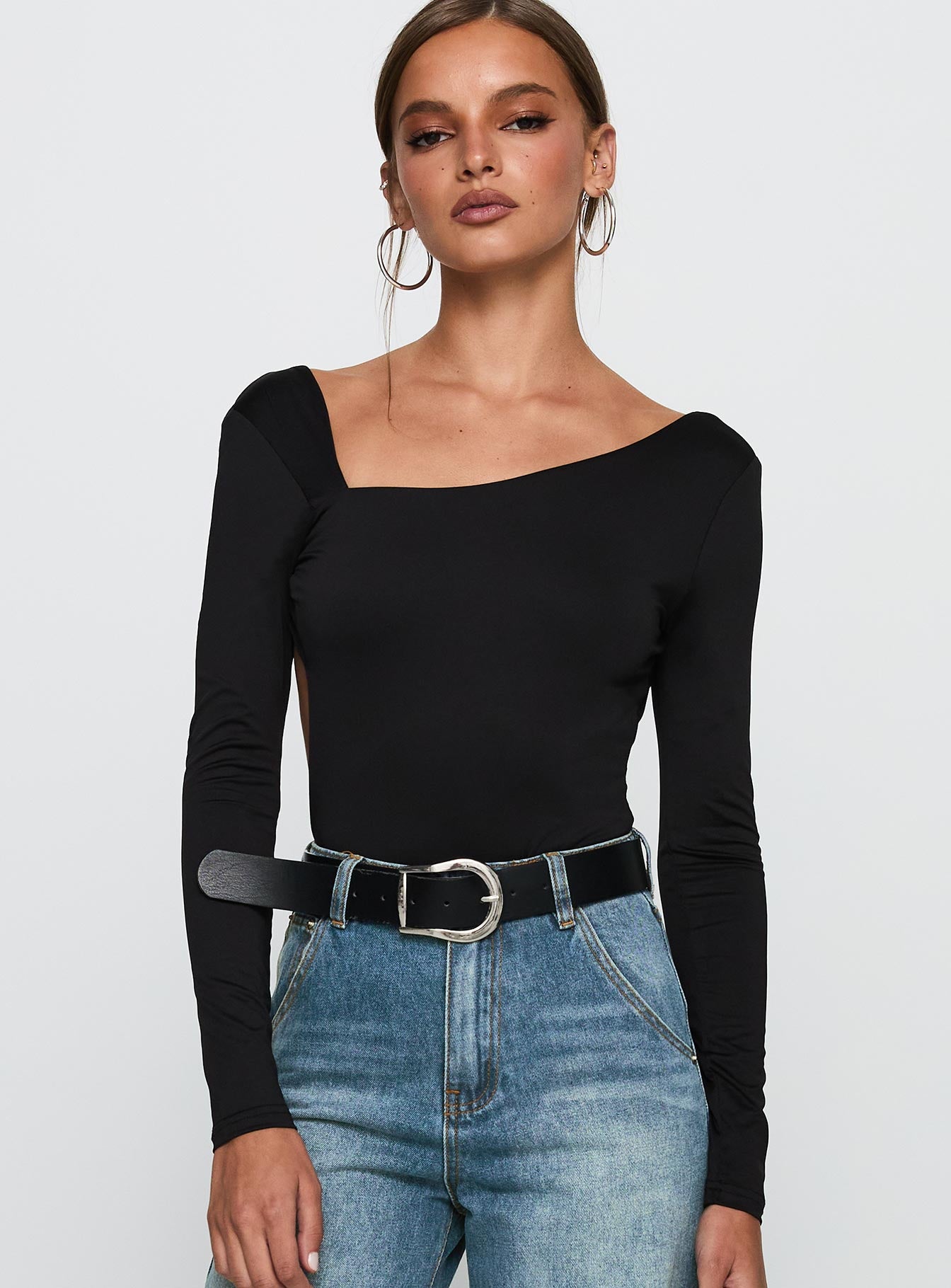 Look This Good Backless Bodysuit Black、mySite、solidvoid