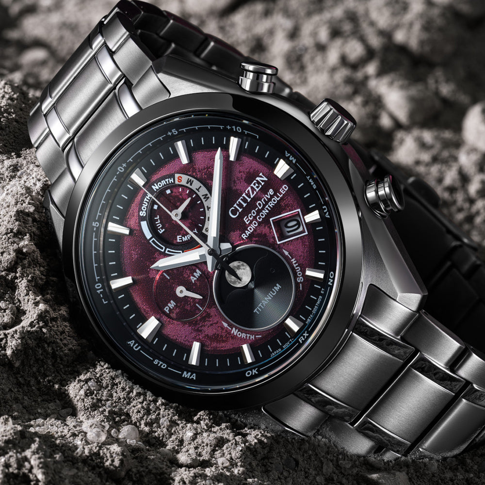 Tsuki-yomi A-T Sport Luxury H874 Eco-Drive 43mm - Red on Bracelet、mySite、botmansion