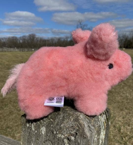 Pink Piggy Alpaca Fur Plush Piggy Handmade in Peru、mySite、g9winljtr
