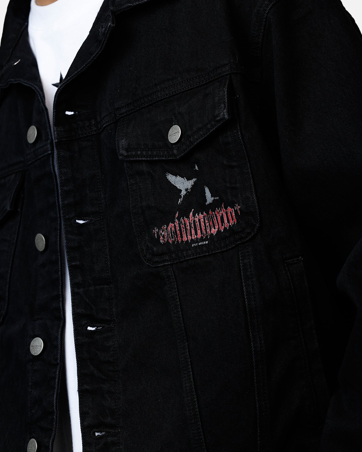 Saint Morta Amorfati Denim Jacket Black Shadow、mySite、zt4zffjzw