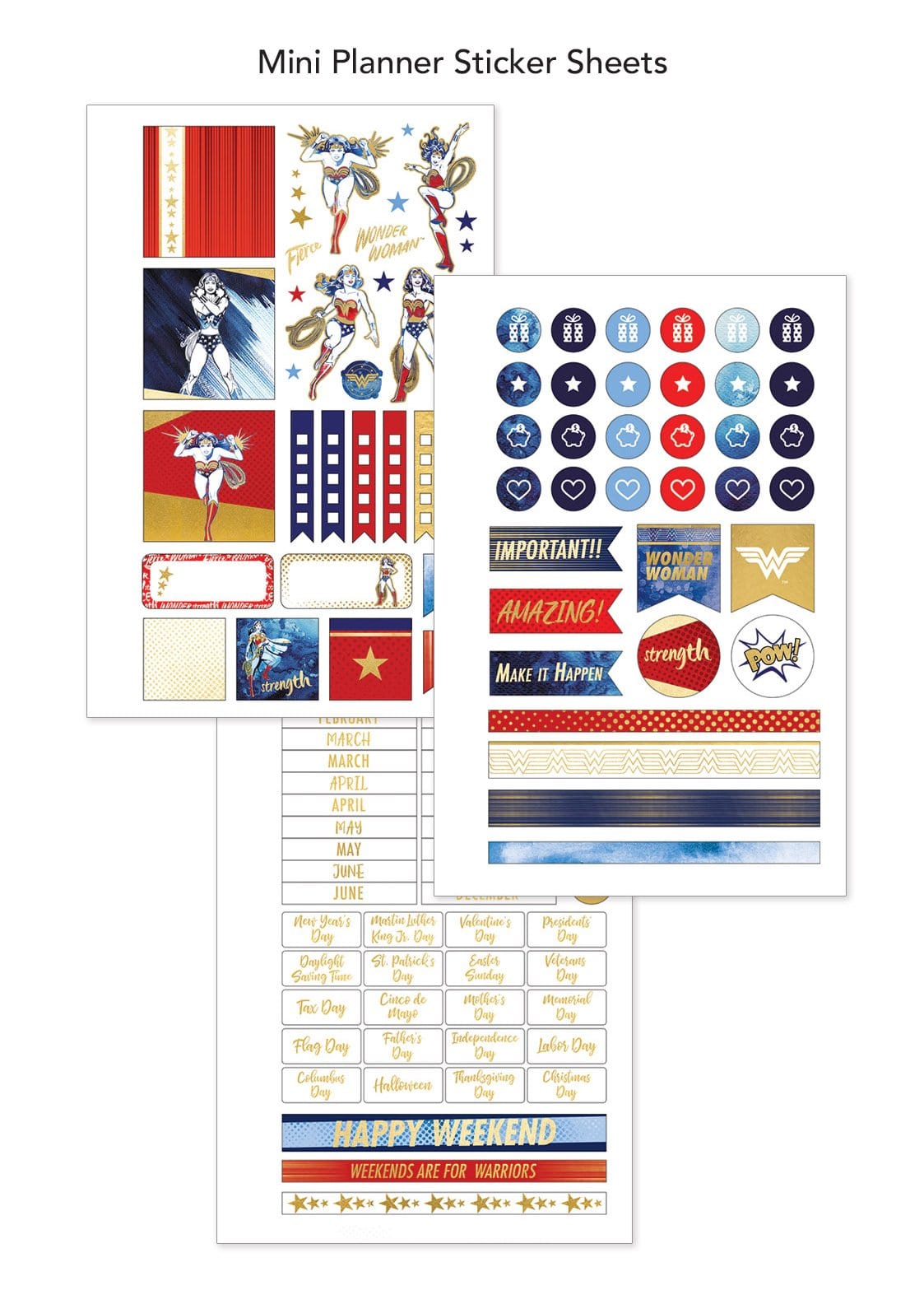  Weekly Planner Set - Undated Wonder Woman Mini、mySite、ghnorth