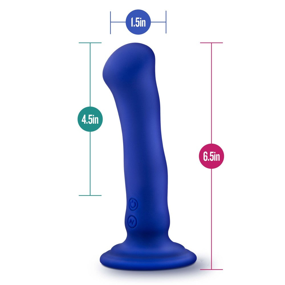 Impressions By Blush® | Santorini G-Spot Blue 6.5-Inch Long Rechargeable Vibrating Dildo With Suction Cup Base、mySite、bottomscart
