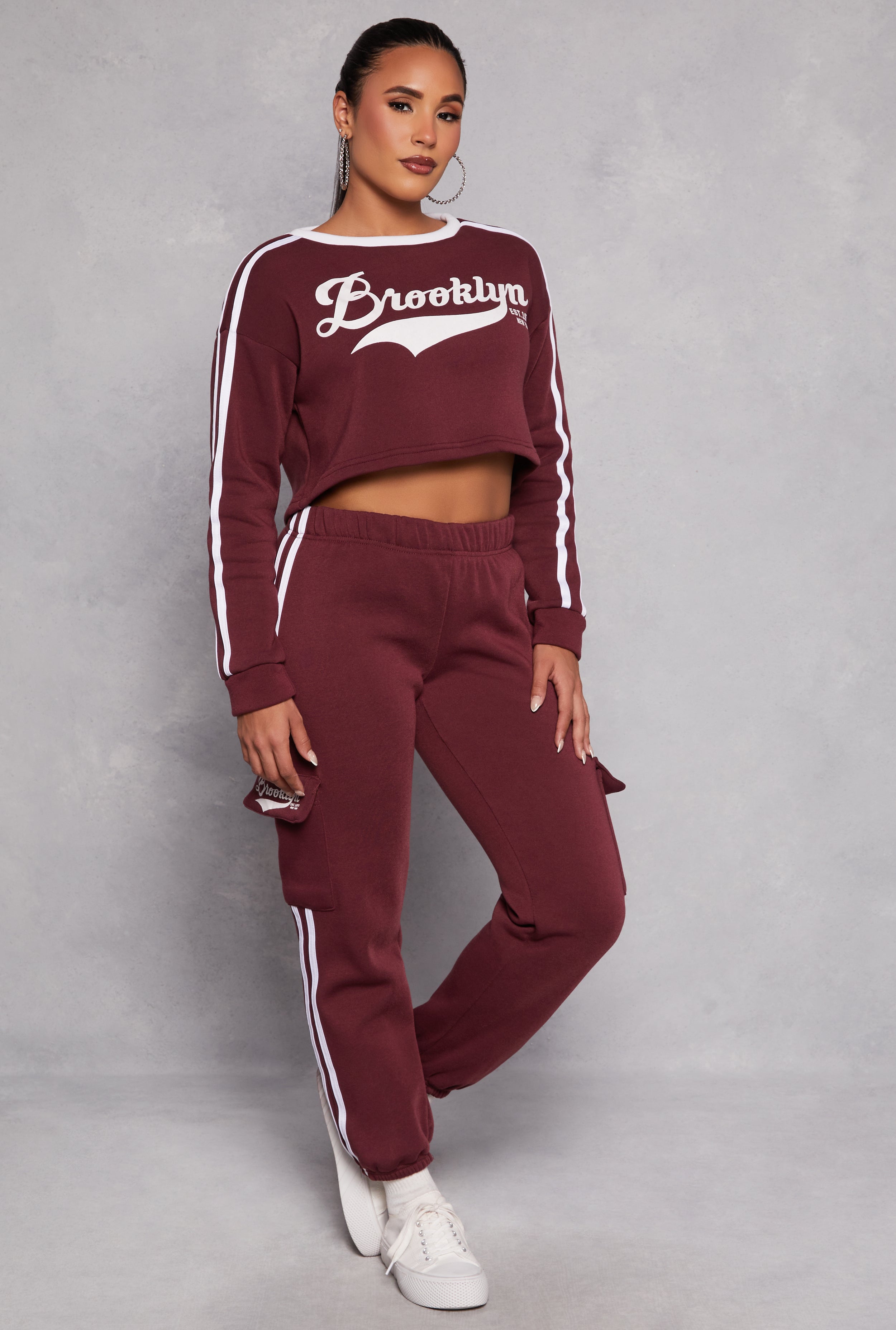 Brooklyn Varsity Stripe Cargo Sweatpants、mySite、camillekostekn