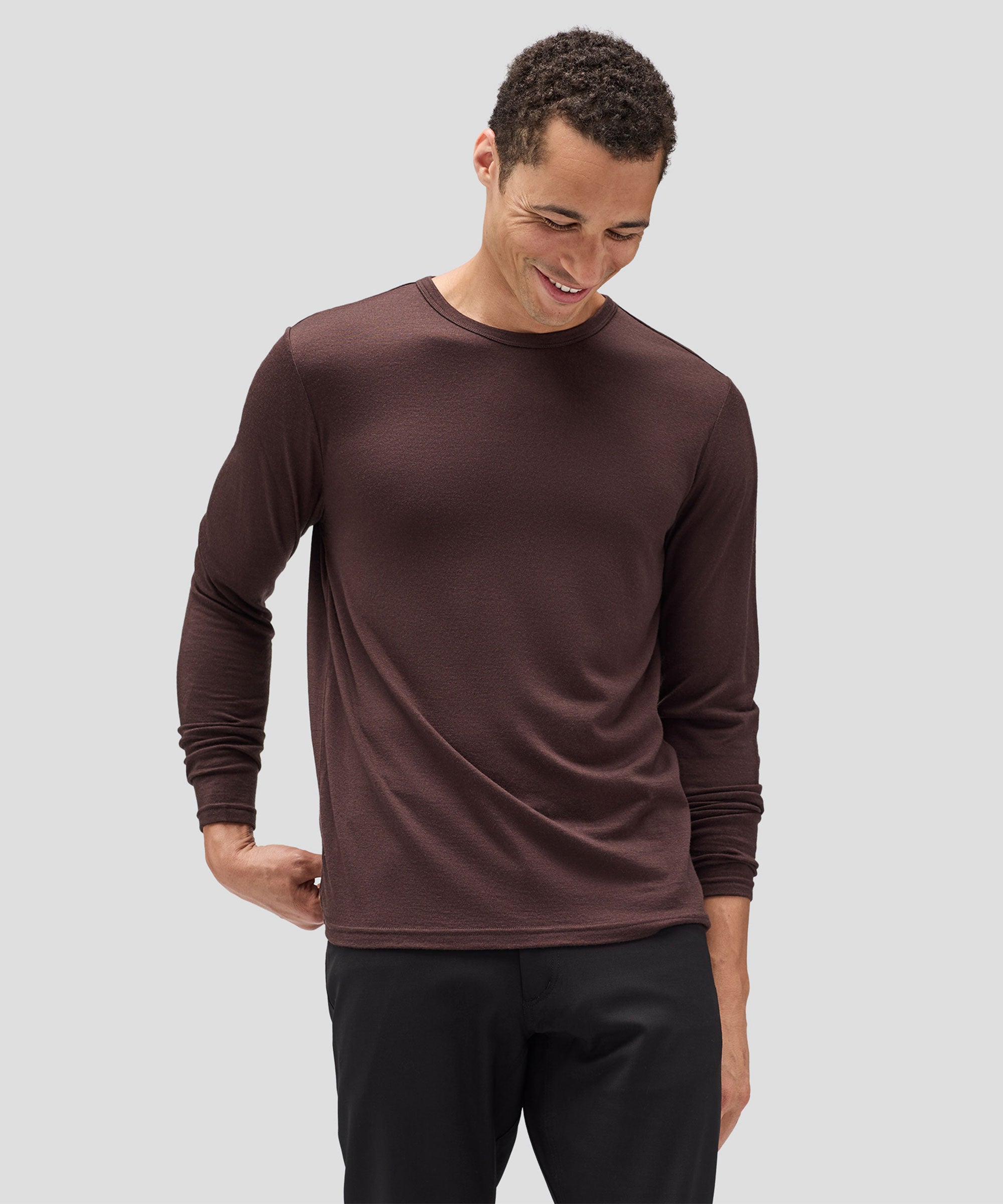 Men's Long Sleeve Merino Crew、mySite、noshort