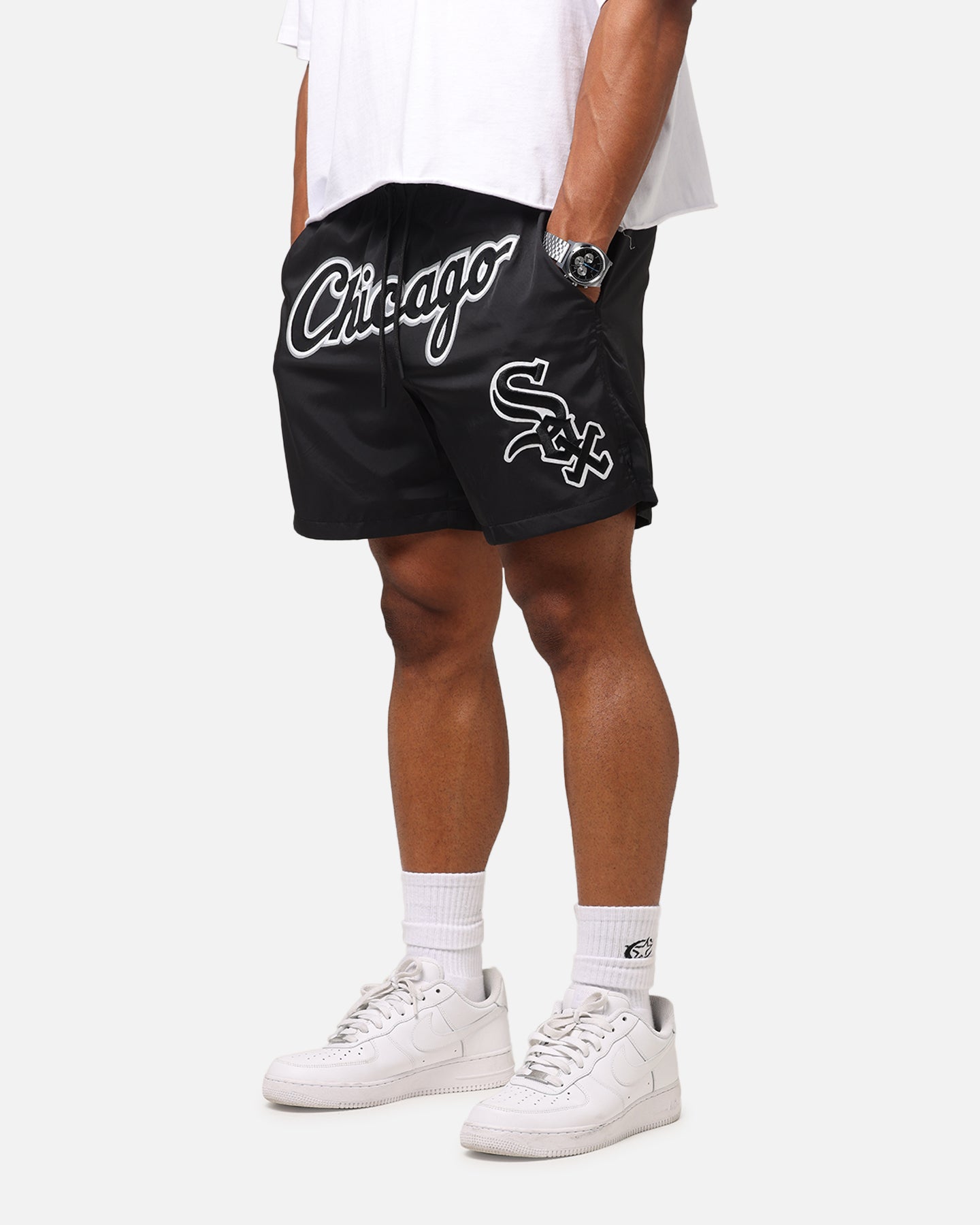 Pro Standard Chicago White Sox Classic Woven Shorts Black、mySite、zt4zffjzw