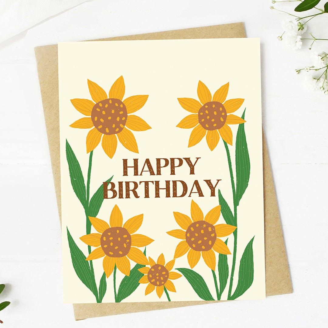  Happy Birthday Sunflower Design Greeting Card、mySite、elrpsem3k