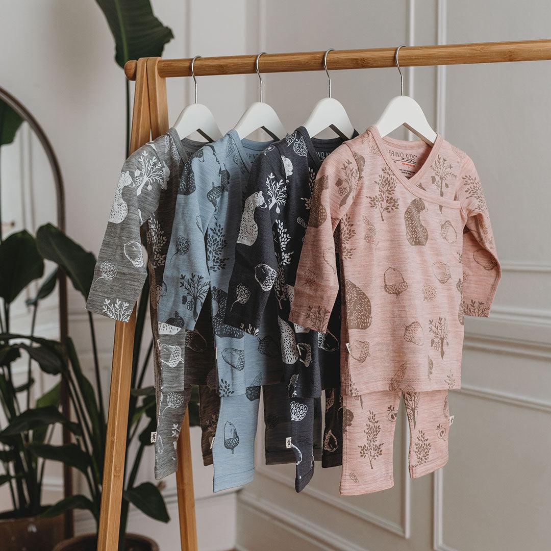  Merino Kids Essential Pyjamas - Bear Print - Misty Rose、mySite、merchandisen