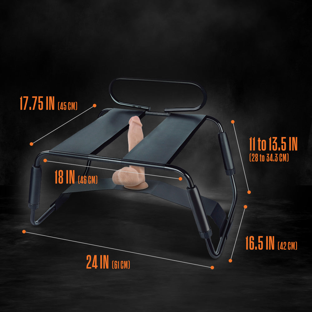 Temptasia By Blush® | Surrender Sex Chair in Black - Unlimited Sex Positions With Strong Brackets & 4 Anti-Skid Pads - BDSM & Bondage Equipment、mySite、bottomscart