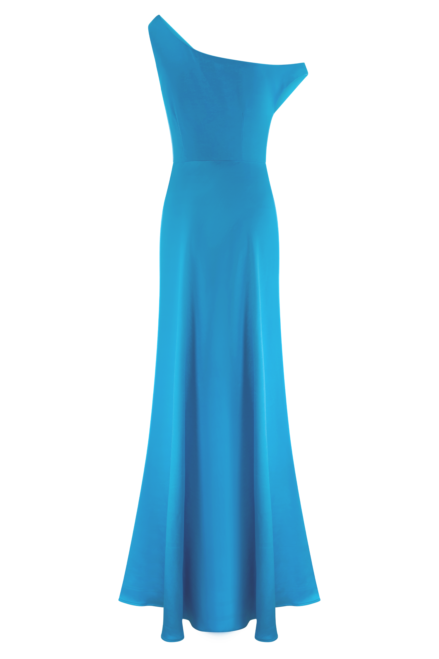 Jacinta One Shoulder Maxi Dress - Cyan Blue、mySite、solidvoid