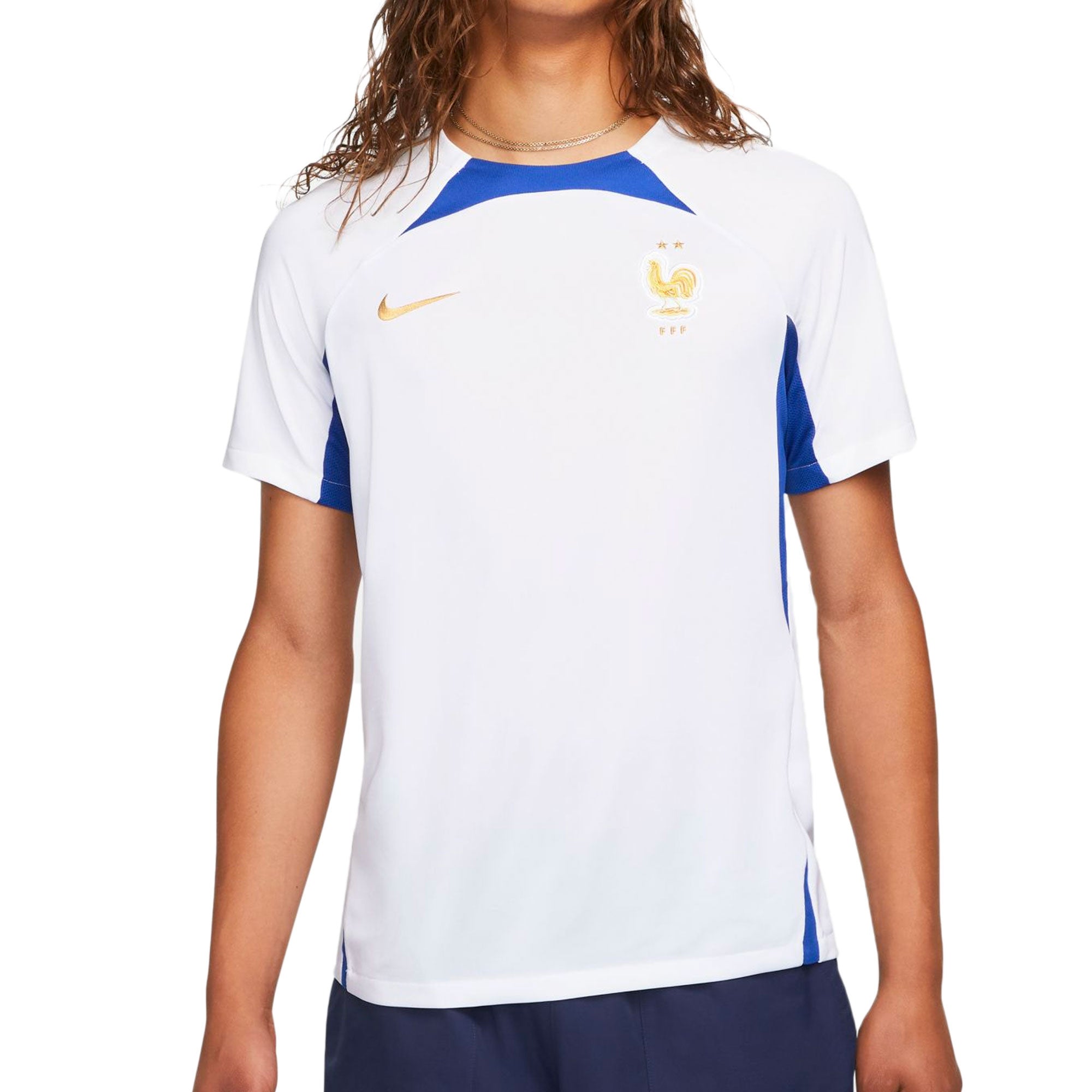 Nike Men's France 2022/23 Training Jersey White/Game Royal、mySite、bottomscart