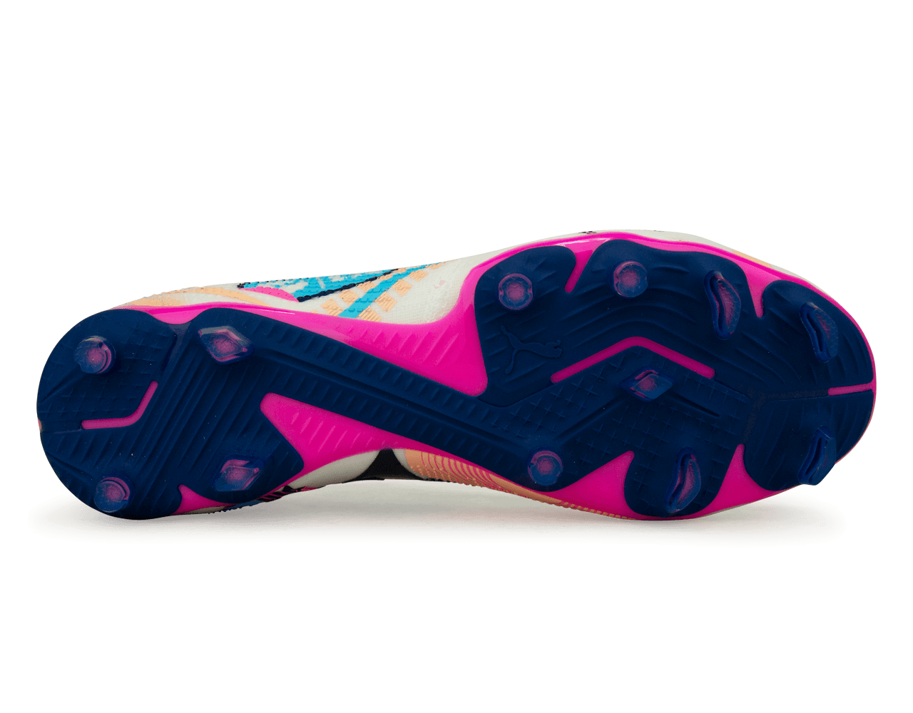 PUMA Men's Future 7 Match Volume Up FG/AG White/Luminous Blue、mySite、noshort