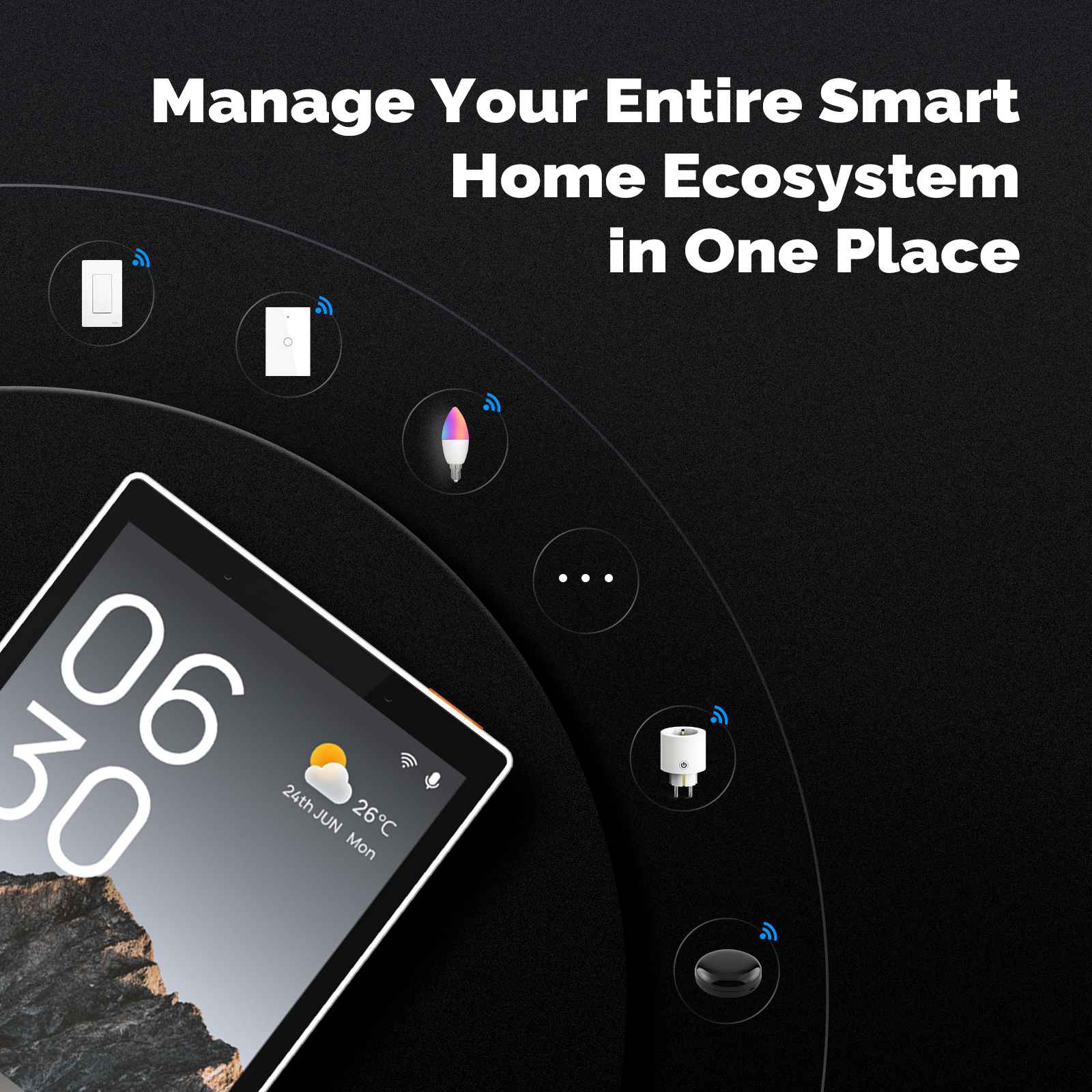 Smart Home 5-Inch Touchscreen Control In-wall Smart Panel with Alexa Built-in、mySite、fannypackpong