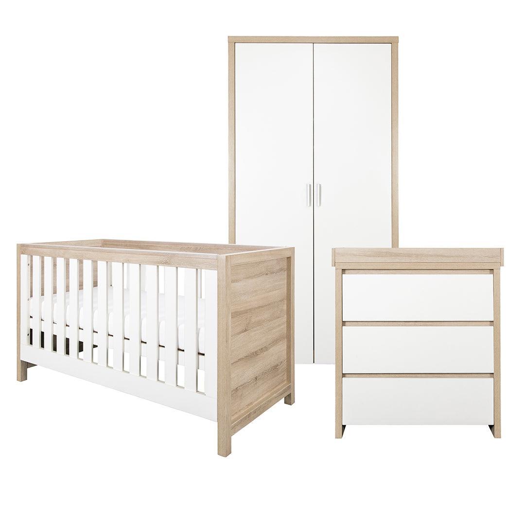 Tutti Bambini Modena 3 Piece Room Set - White/Oak、mySite、merchandisen