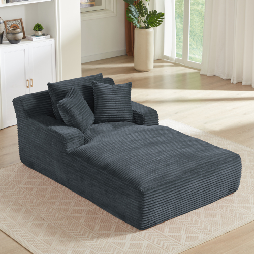  Oversized Chaise Lounge Chair Indoor, Corduroy Upholstered Modern Sofa Couch,No Assembly Required,Comfy Sleeper Sofa for Living Room,Office、、yumabirdnaturehistoryfestival