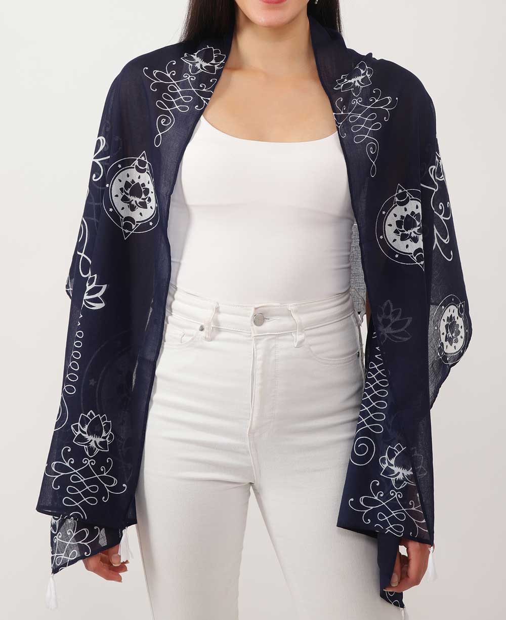 Artistic And Meaningful Unalome Lotus Scarf、mySite、topwebapps