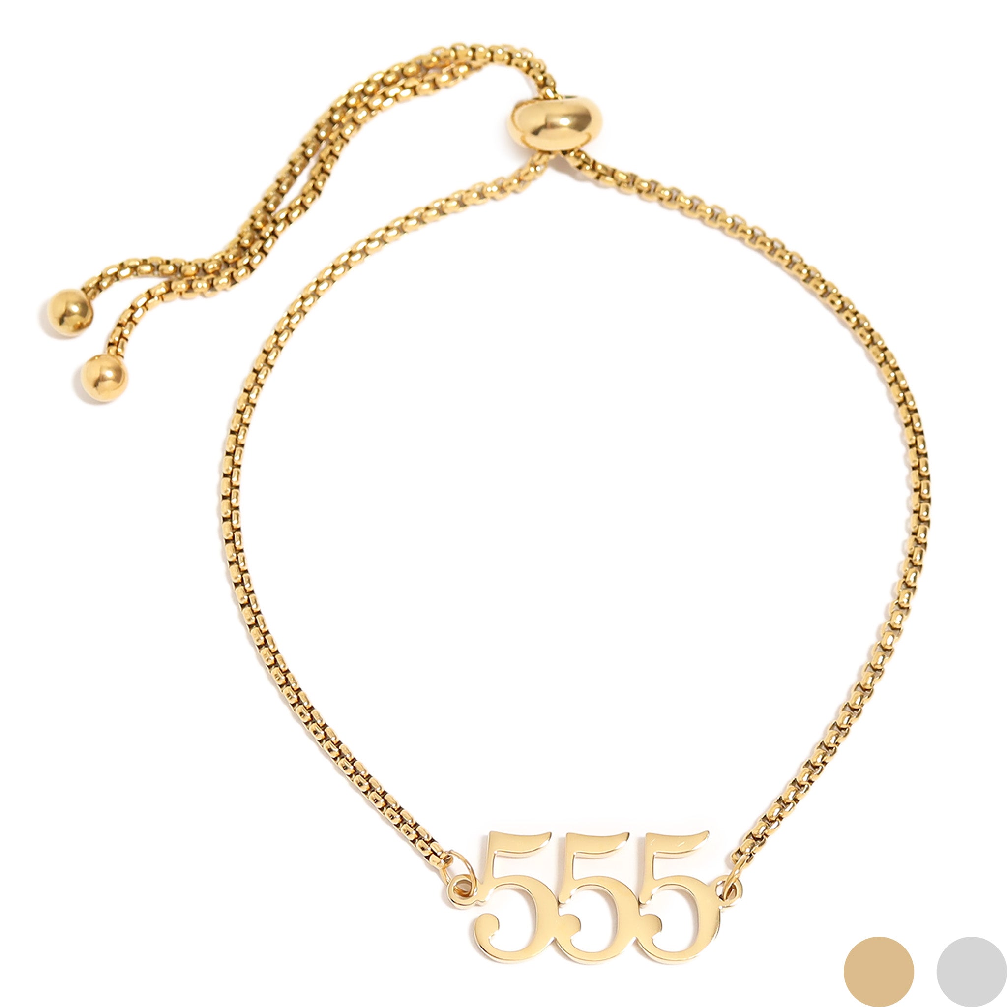 18K Gold PVD Stainless Steel Angel Number Bracelet / BRJ1003、mySite、dreamappss