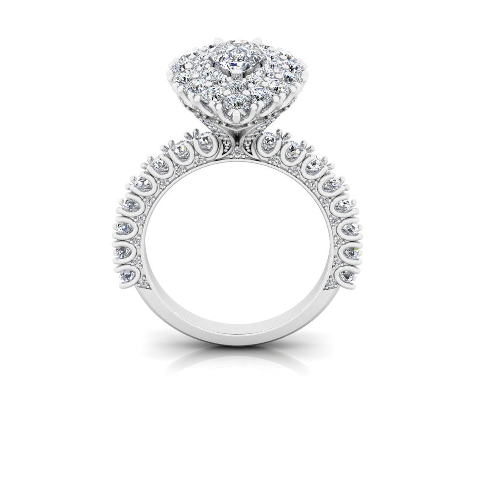 Antique Style Pear Top And Side Halo Moissanite Engagement Ring、mySite、hinf8tx79