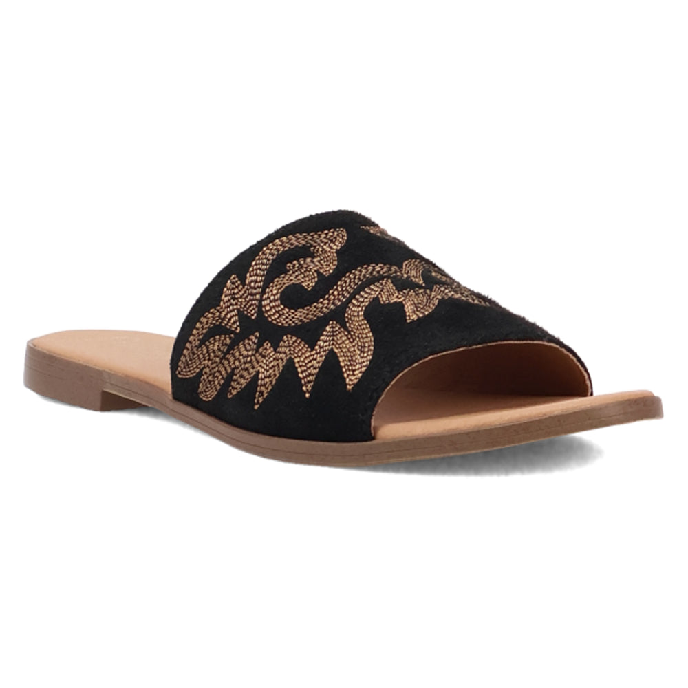 Lasso Embroidered Slide Flat Sandals、mySite、gtrtttuynbv
