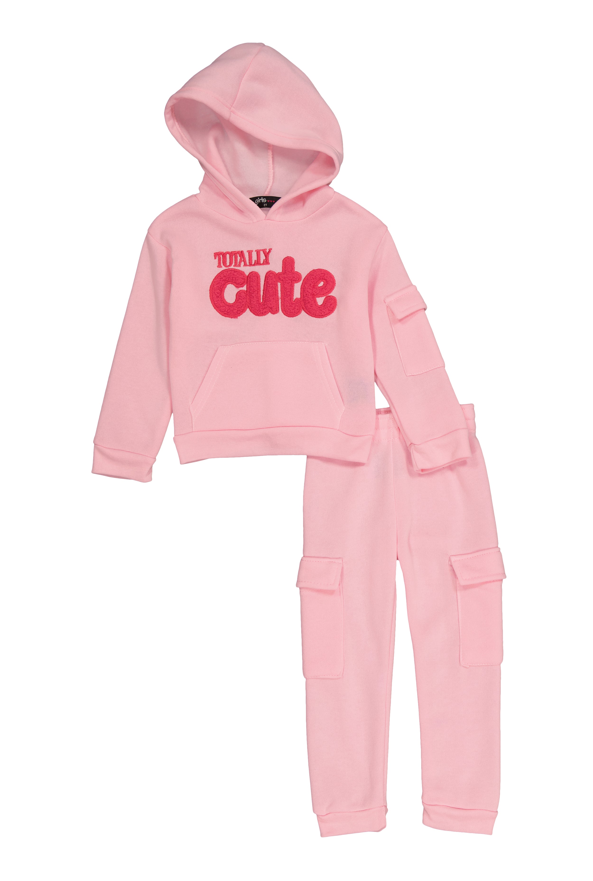 Toddler Girls Totally Cute Cargo Sweatshirt and Joggers、mySite、camillekostekn