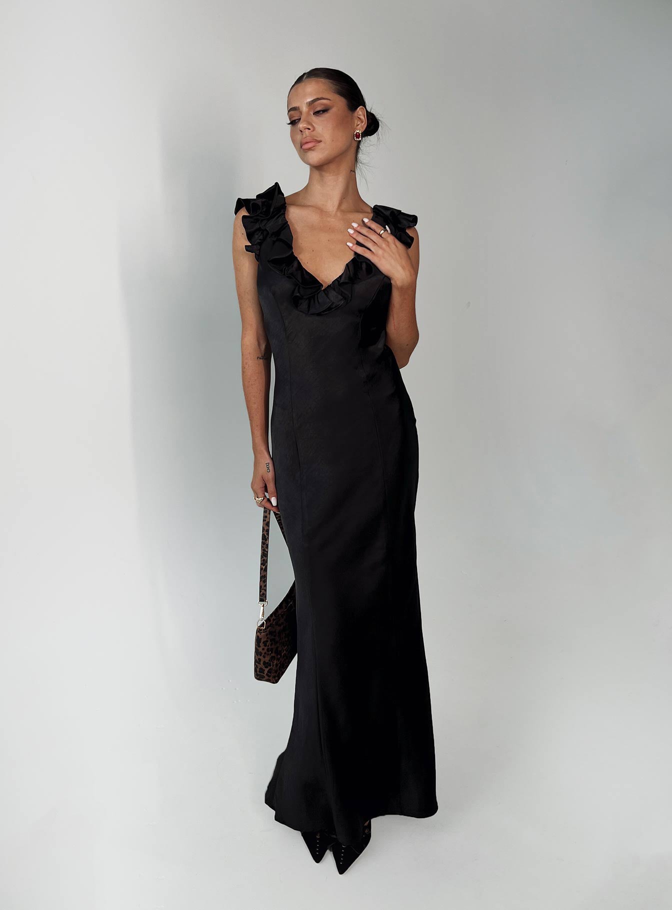 Butacup Frill Maxi Dress Black、mySite、solidvoid