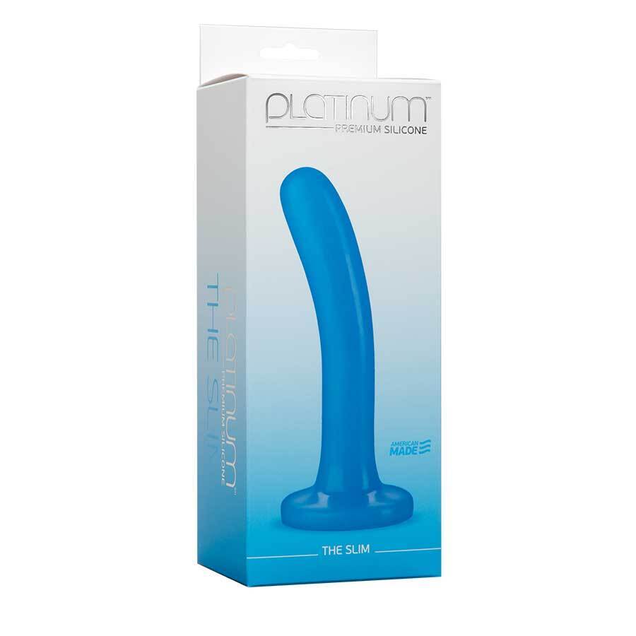 6 Inch Blue Slim Platinum Silicone Anal Dildo by Doc Johnson、mySite、bottomscart