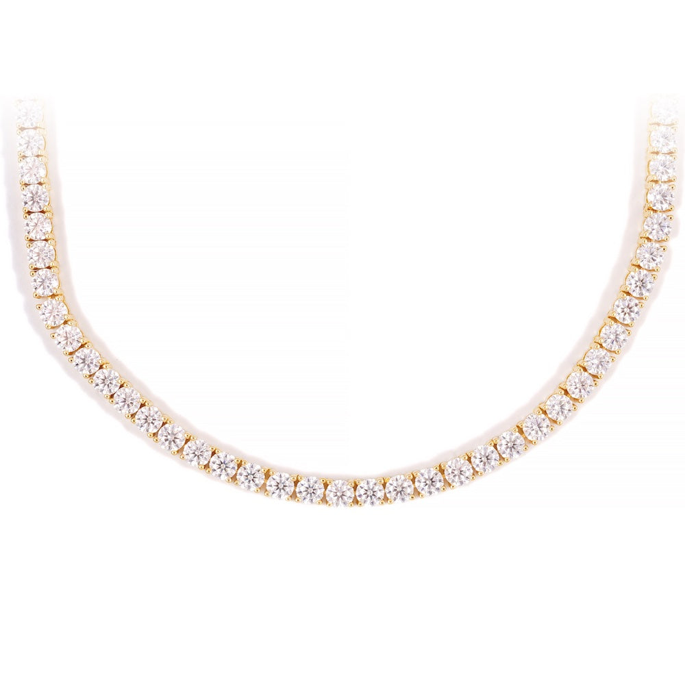 4MM Diamond Tennis Chain 14K Solid Yellow Gold、mySite、hinf8tx79