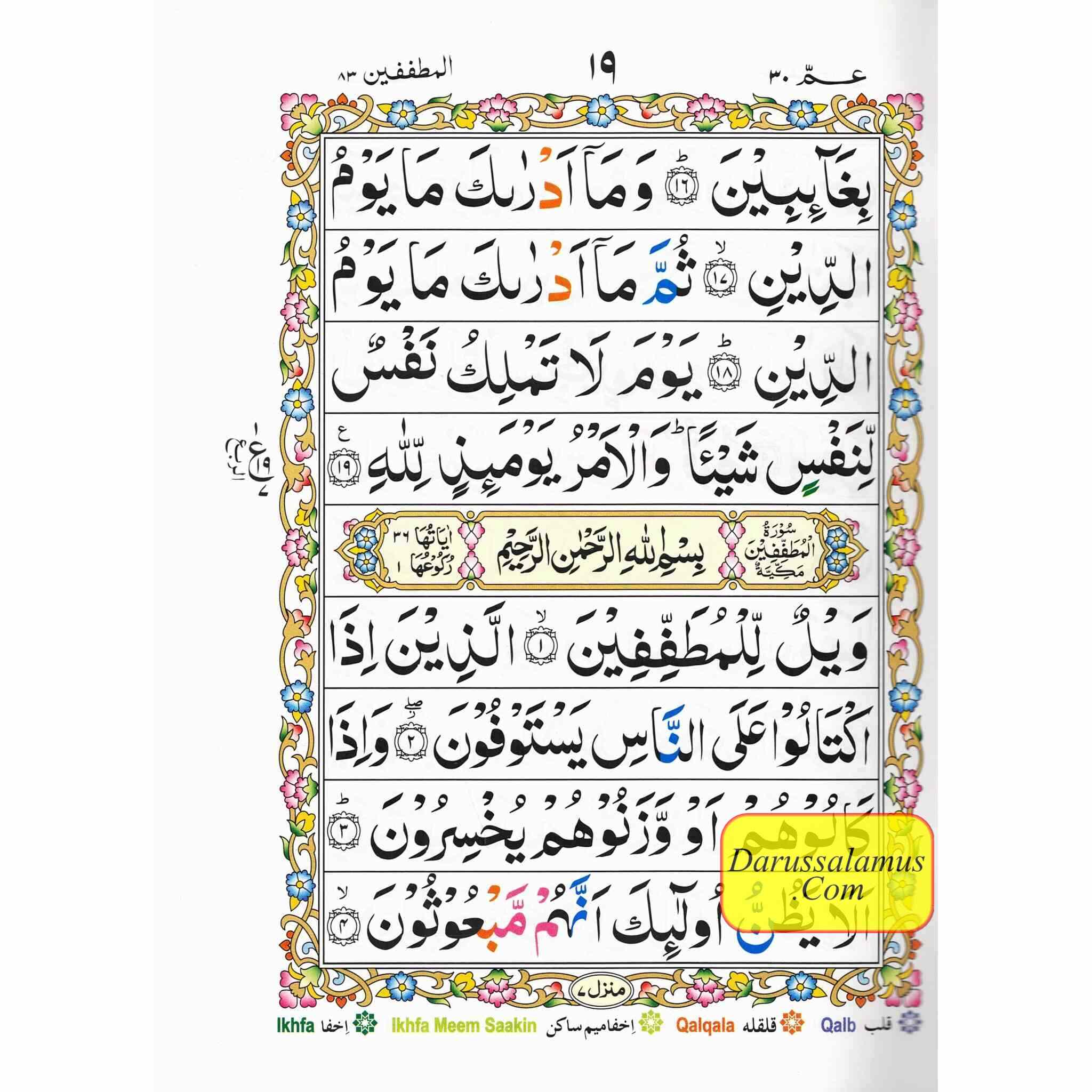 Juzz Amma with Colour Coded Tajweed Rules: Persian ,Pakistani ,Indian Script,Ref 430、mySite、topwebapps