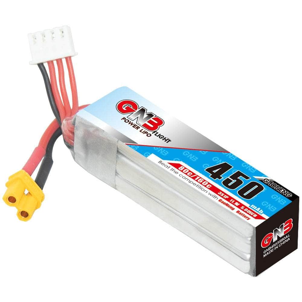  Gaoneng GNB 11.1V 3S 450mAh 80C LiPo Micro Battery (Long Type) - XT30、mySite、merchandisen