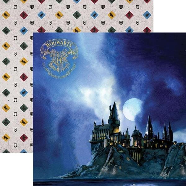  Harry Potter Scrapbook Paper - Hogwarts at Night Foil、mySite、ghnorth