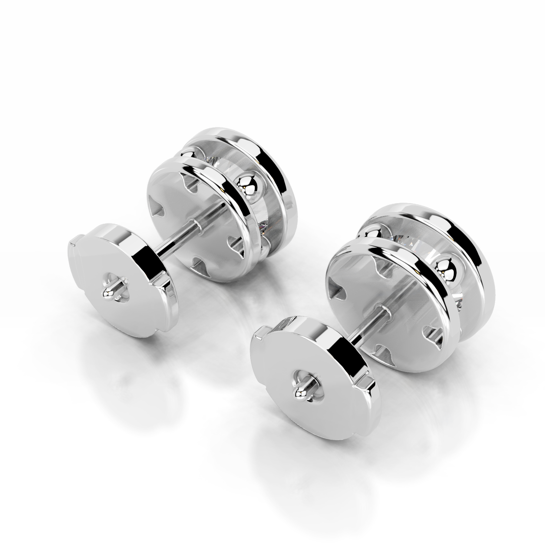 Amber Diamond Earrings (3 Carat) -14K White Gold、mySite、hinf8tx79