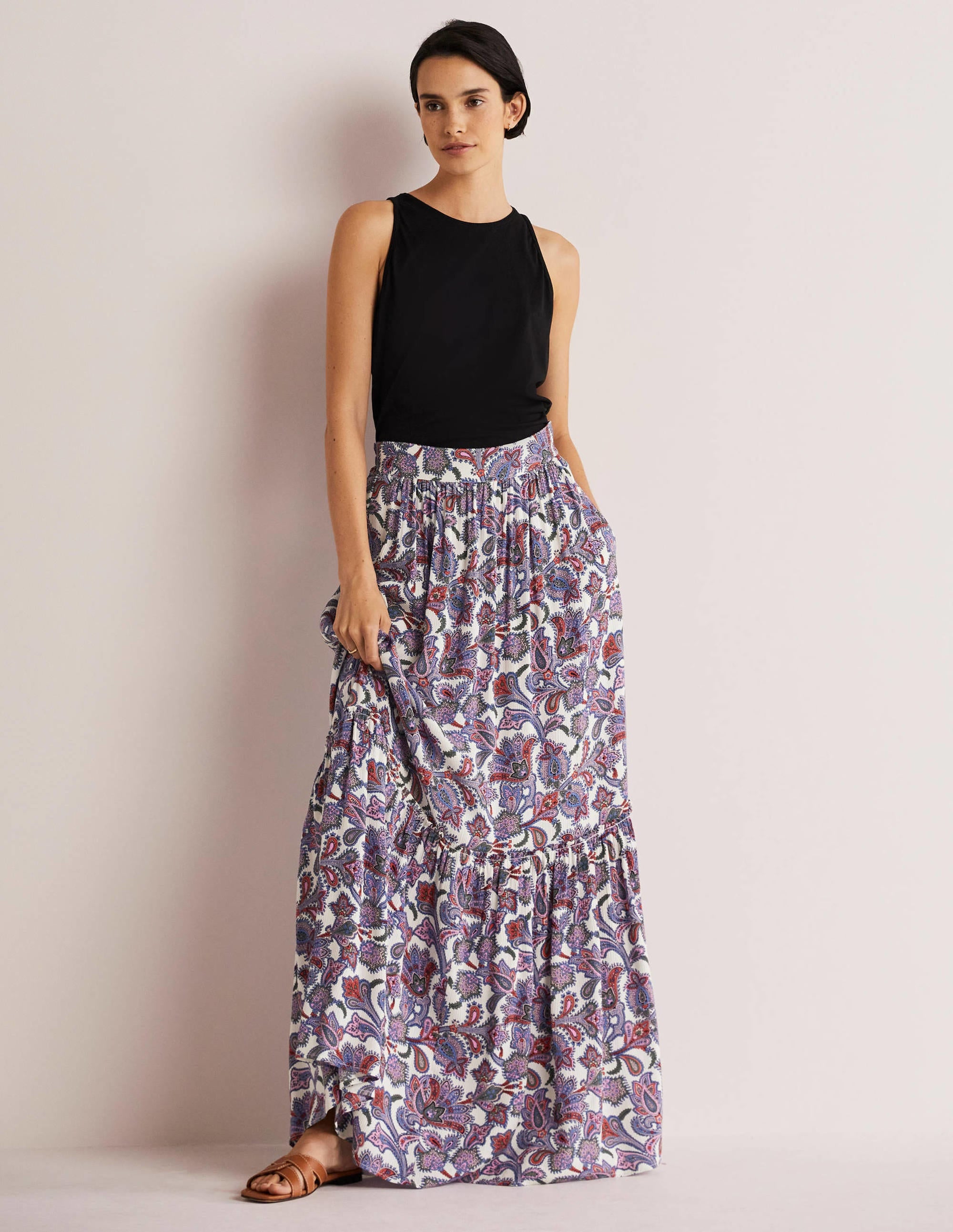  Grace Crinkle Maxi Skirt-Ivory, Paisley Bud、mySite、ashleygrahame