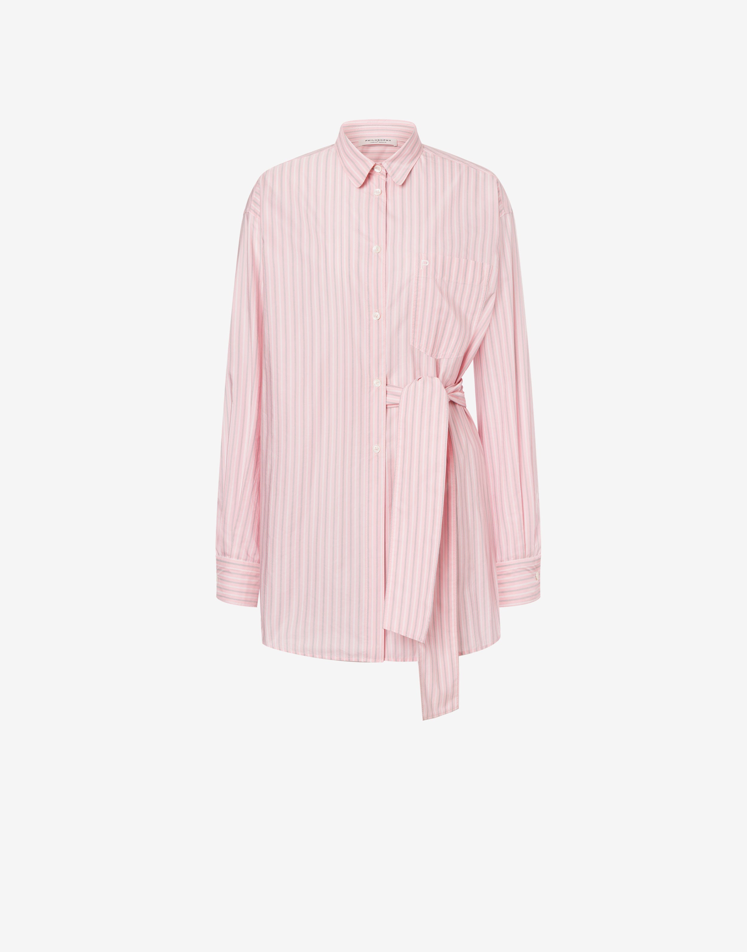 Minidress camicia in cotone rigato、mySite、aoinhome