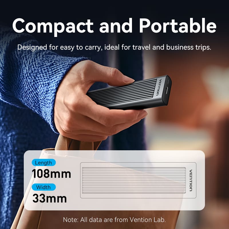 Vention M.2 NVMe & SATA SSD Enclosure (USB 3.2 Gen 2-C) with Heat Sink Gray Aluminum Alloy Type、mySite、fannypackpong