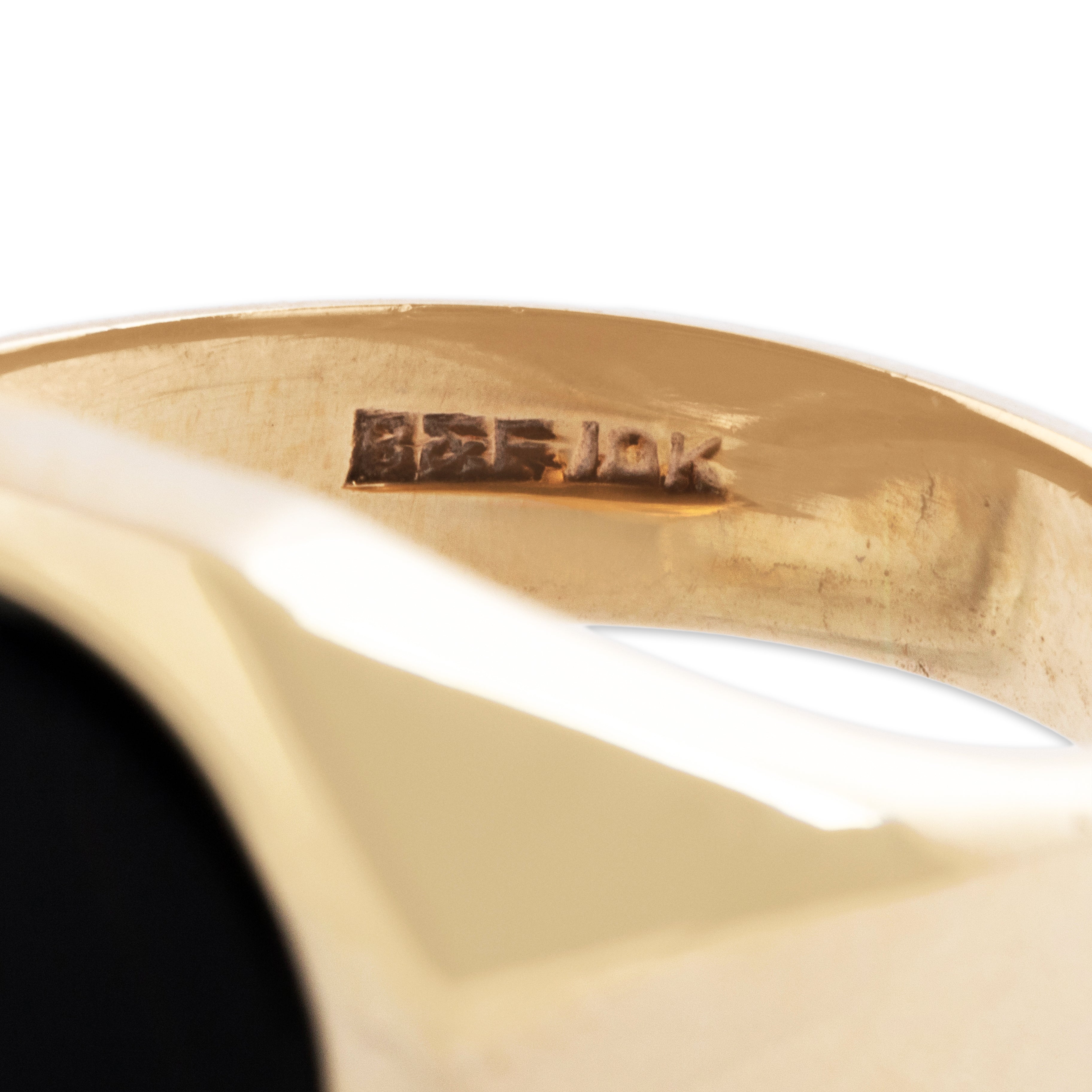 Vintage 10k Yellow Gold Onyx Geometric Signet Ring 8.00、mySite、hinf8tx79