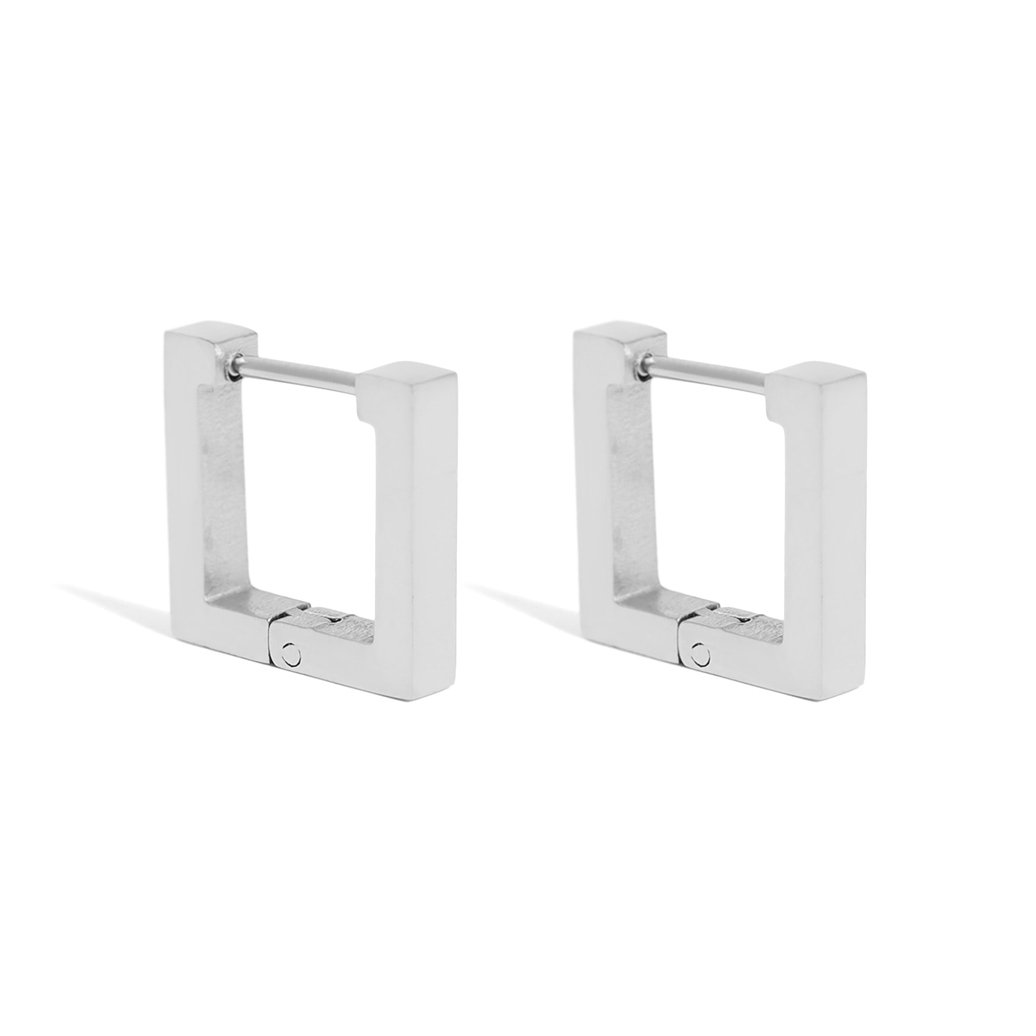 18K Gold PVD Stainless Steel Square Huggie Earrings / ERJ0011、mySite、dreamappss