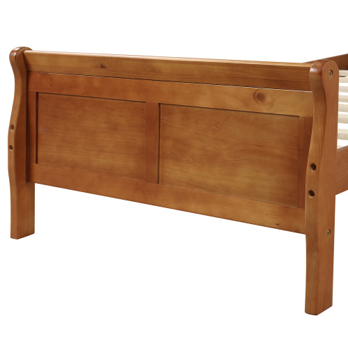 Wood Platform Bed Twin Bed Frame Mattress Foundation Sleigh Bed with Headboard/Footboard/Wood Slat Support、、casual