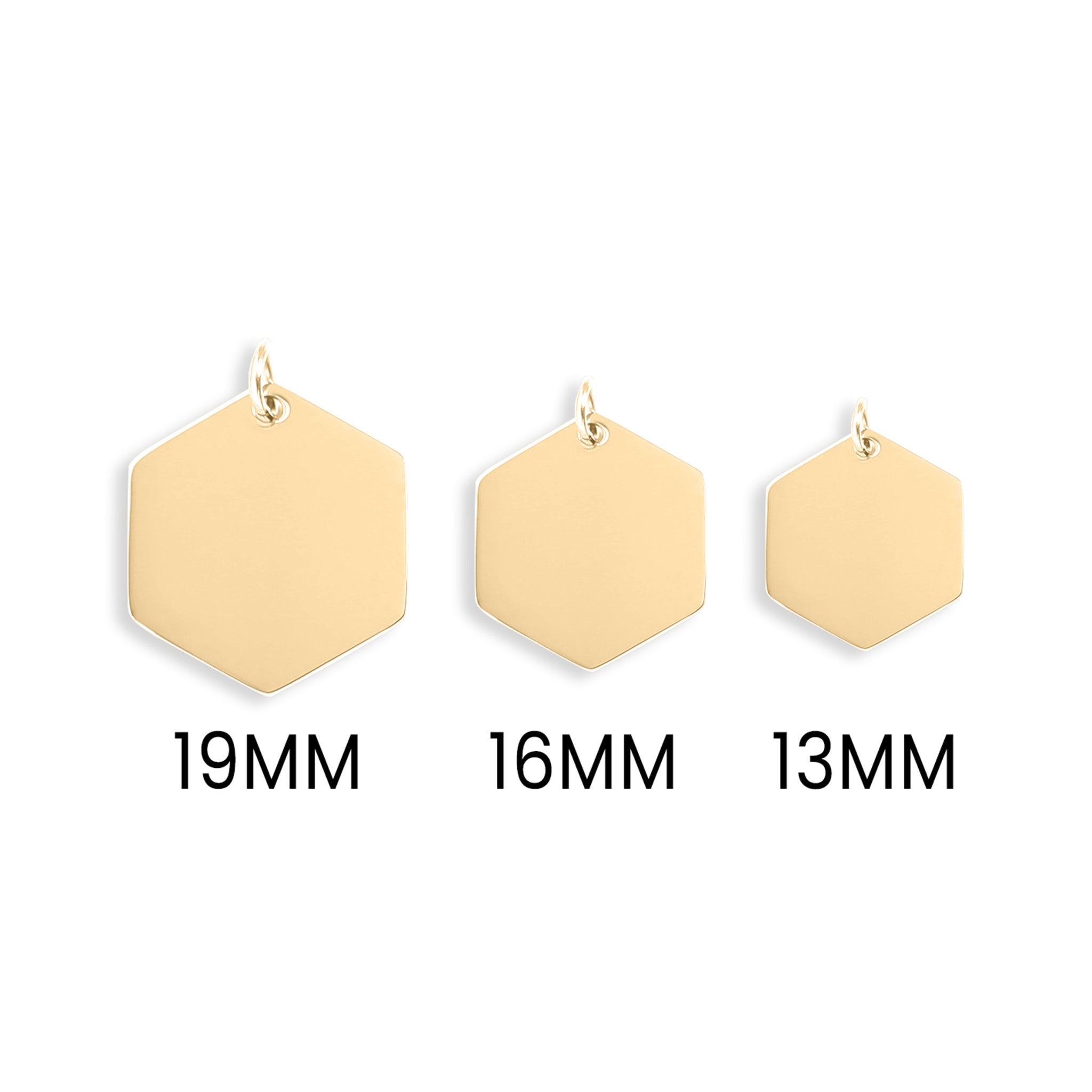 18K Gold PVD Stainless Steel Blank Hexagon Pendant / SBB0235、mySite、dreamappss