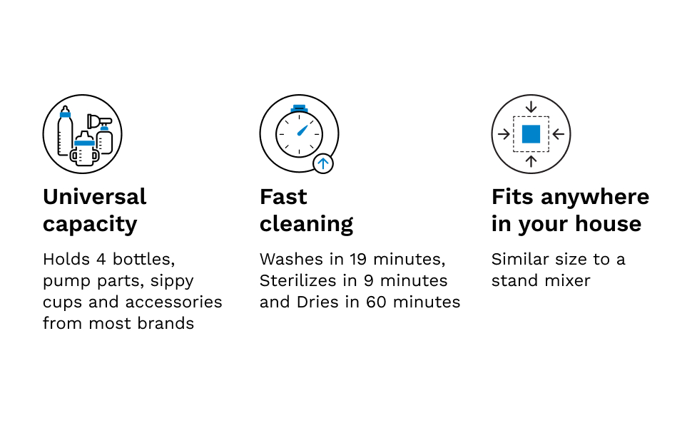 baby brezza bottle washer pro universal capacity fast cleaning fits anywhere in your house