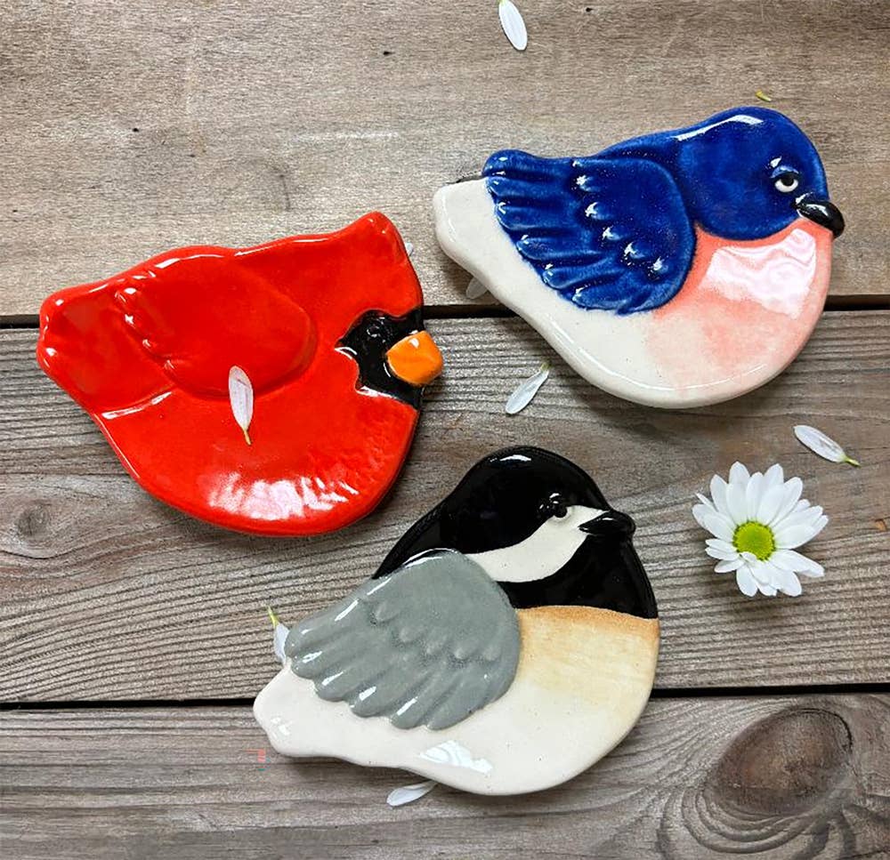 Handmade Red Ceramic Cardinal Dish、mySite、g9winljtr