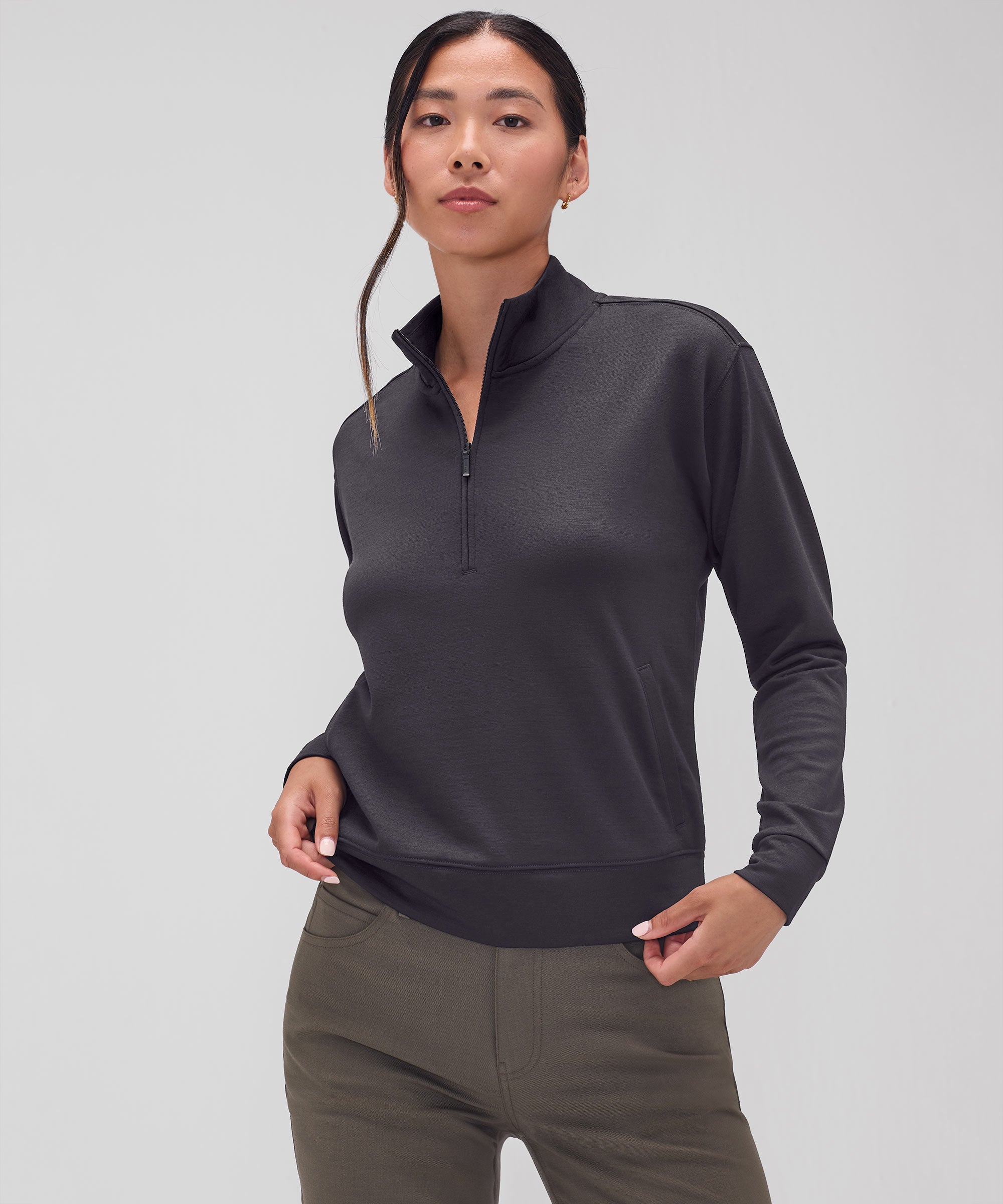 Women's Merino Transit Quarter Zip、mySite、noshort