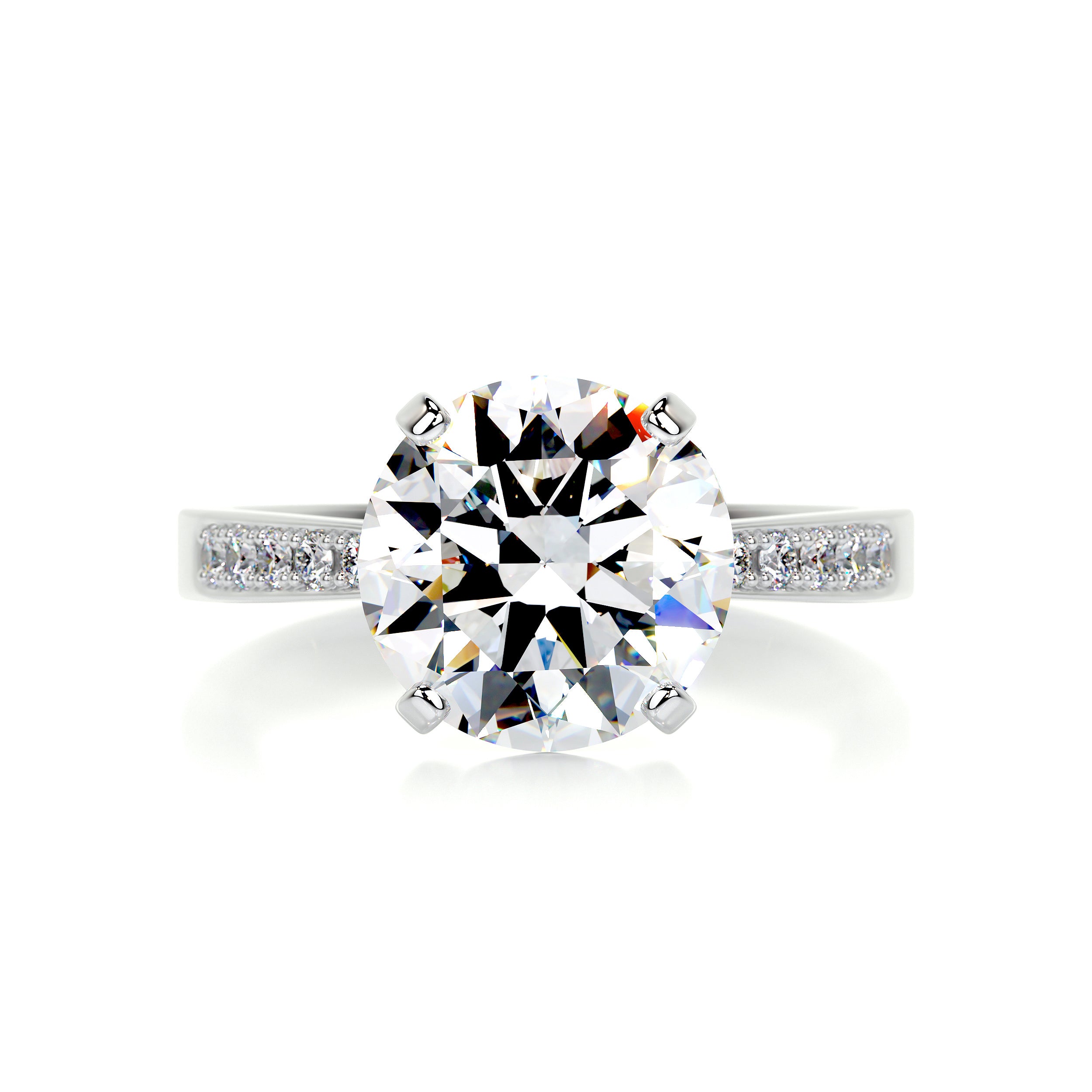 Margaret Moissanite & Diamond Ring -18K White Gold、mySite、hinf8tx79
