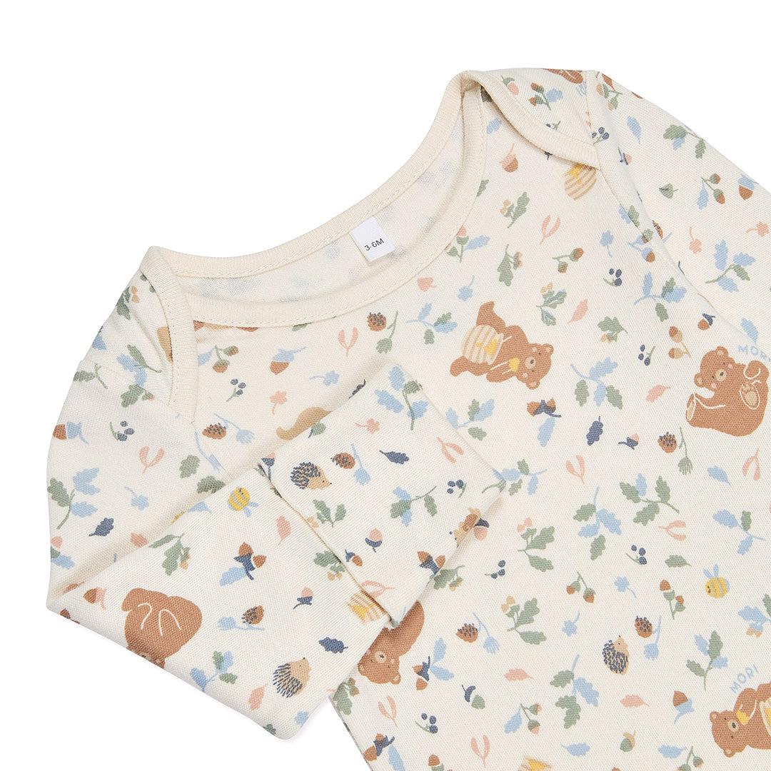  MORI Bear Print Long Sleeve Bodysuit - Honey Bear Print、mySite、merchandisen