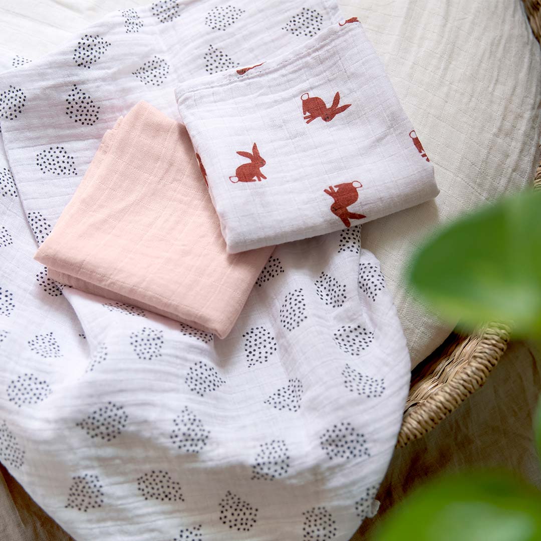  Lassig Swaddle & Burp Blanket - Little Forest - Rabbit、mySite、merchandisen
