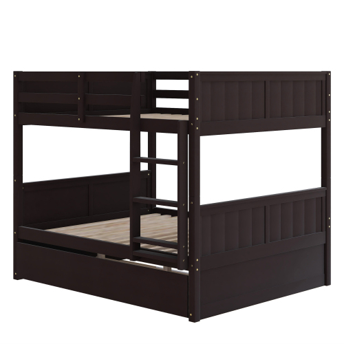 Full Over Full Bunk Bed with Twin Size Trundle, White ( old sku: LP000250AAK )、、casual